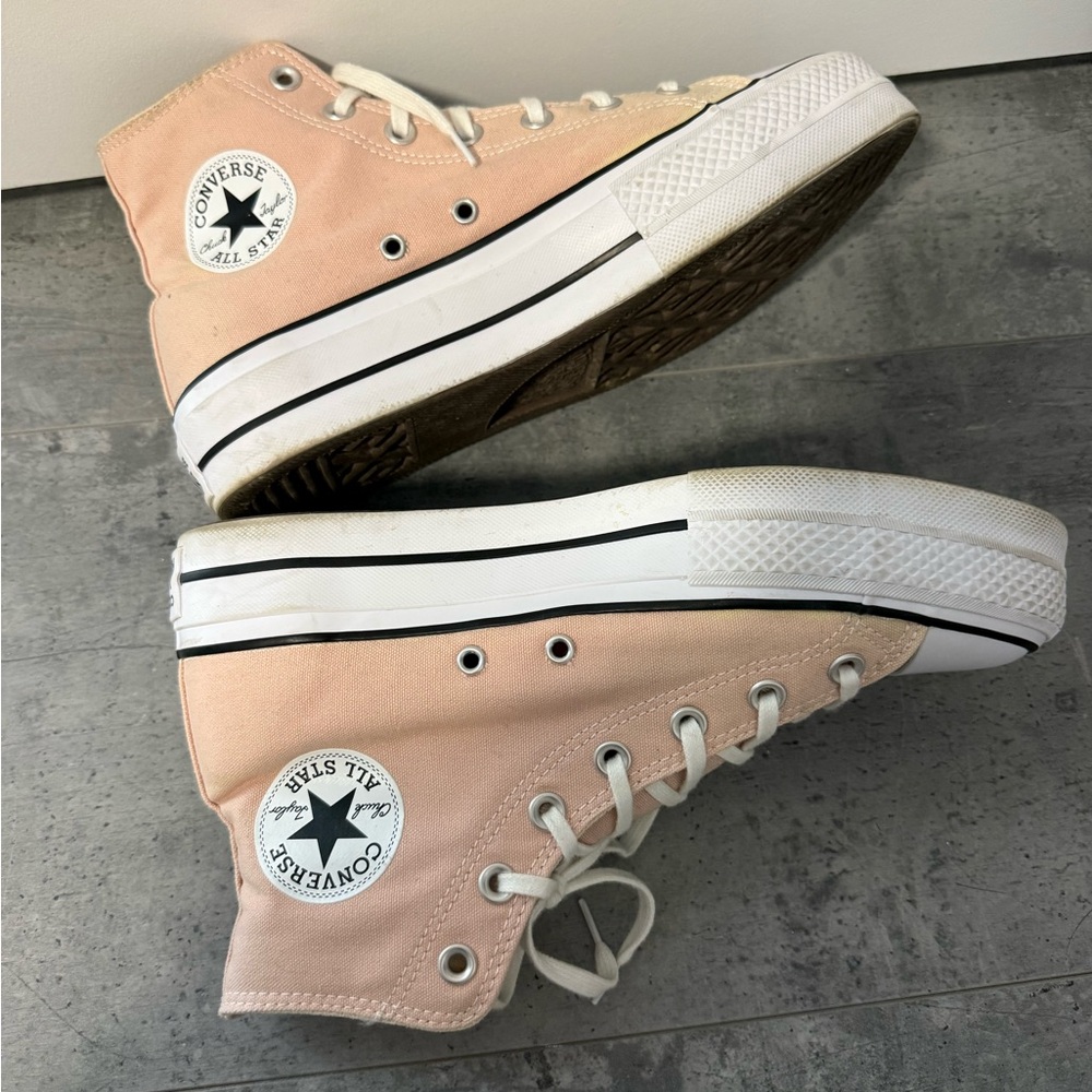 CONVERSE Women's pink High-Top platform Sneakers - Picture 3 of 7